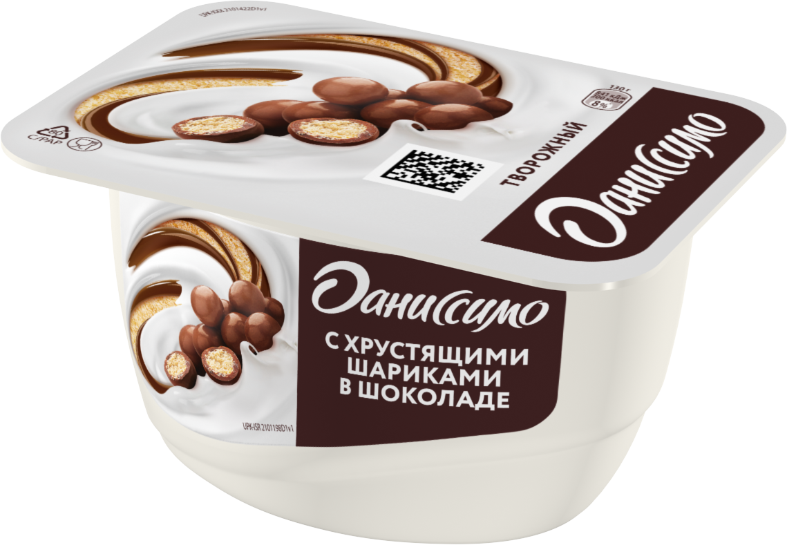Йогурт творожный Даниссимо с хруст. шариками