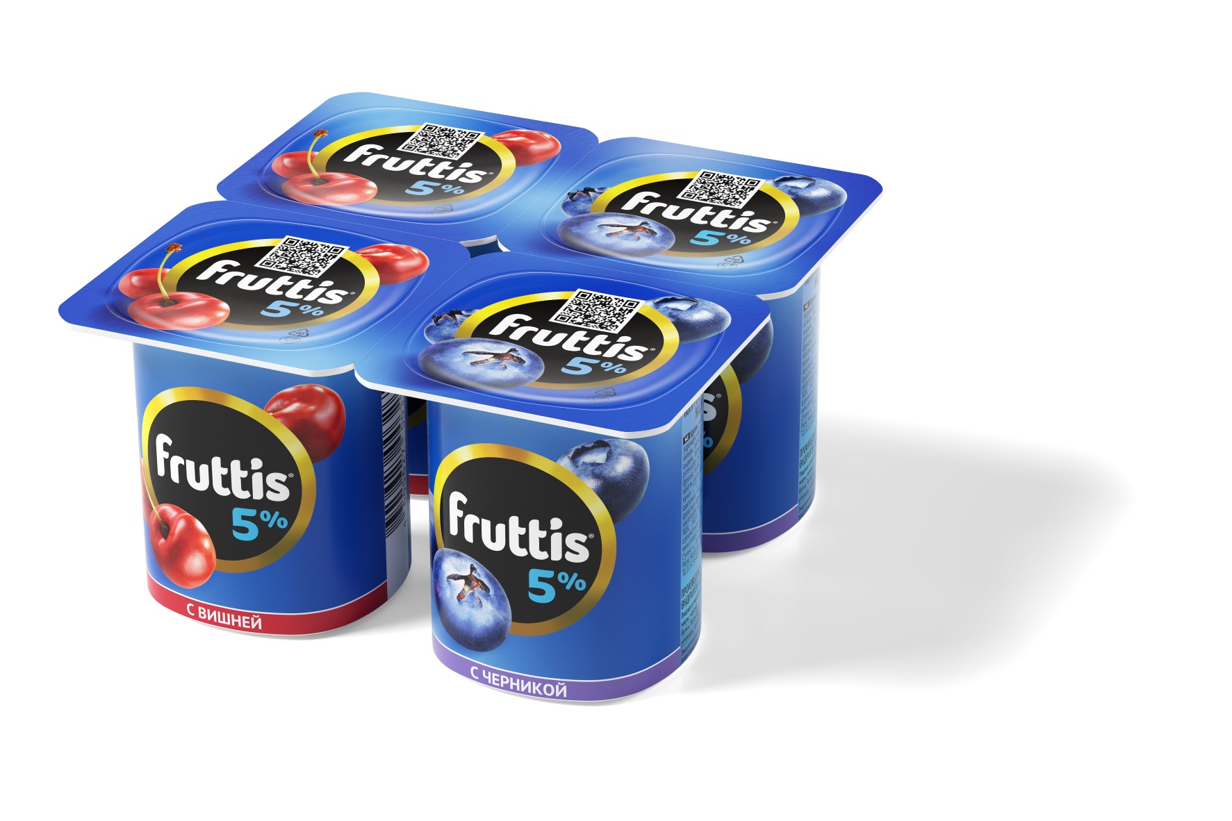 Йогурт Фруттис слив.лаком со вкусом вишни и черники 5% 115г