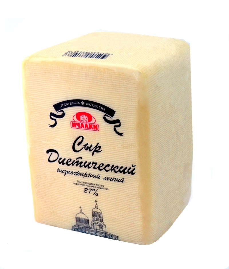 Сыр Ичалки Диетический 27% брус пленка вес ~1,4 кг