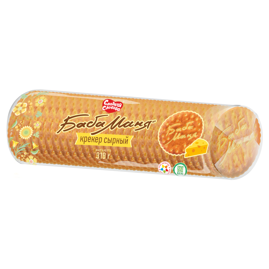 Крекер Сладкая Слобода Баба Маня сырный 310гр/18шт