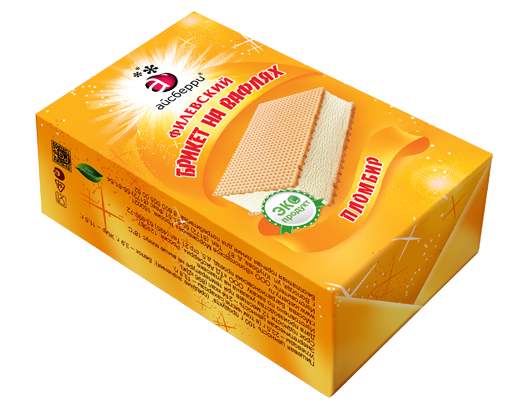 Мороженое Филевский брикет на вафлях пломбир 80х32 ФС