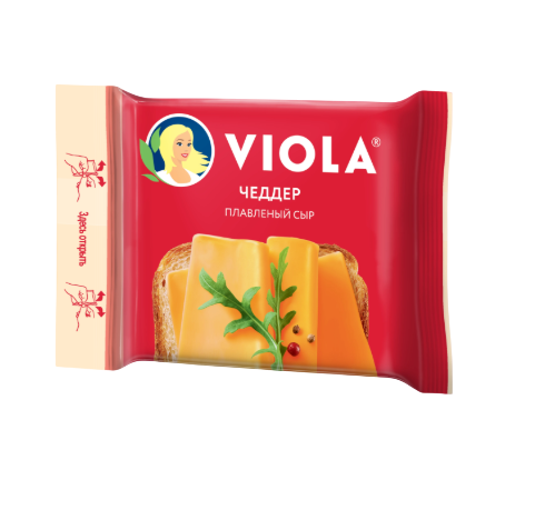 Сыр Виола плавленый Чеддер в ломтиках 140г