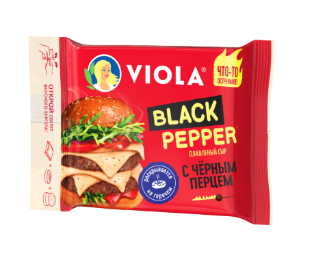 Сыр Виола плавленый с черным перцем ломтиках 140г