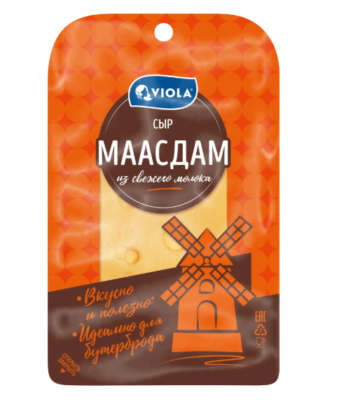 Сыр Виола полутвердый Маасдам фасованный  45% 120г
