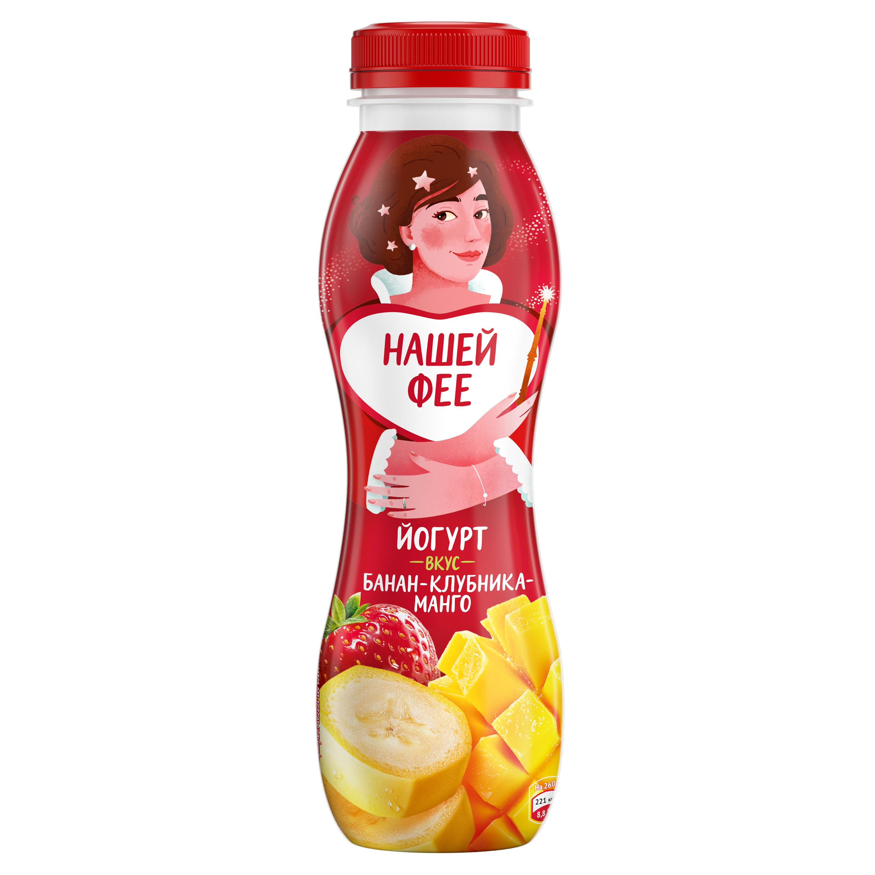 Йогурт Чудо питьевой Банан-клубника-манго п/бут 260г 1,9% (6шт)