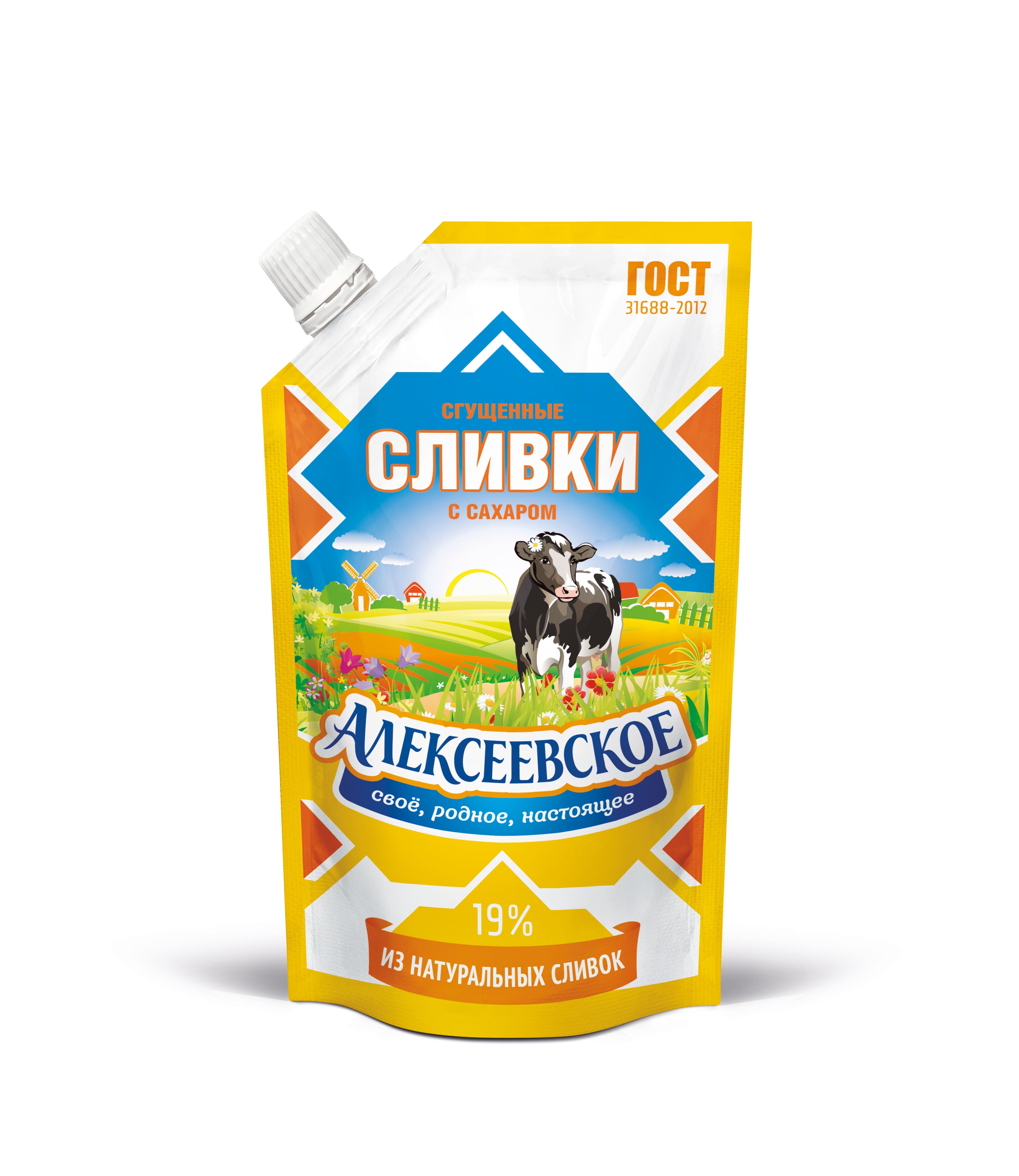 Сливки Алексеевское сгущ. с сах. 19,0%, д/п 270 г*24
