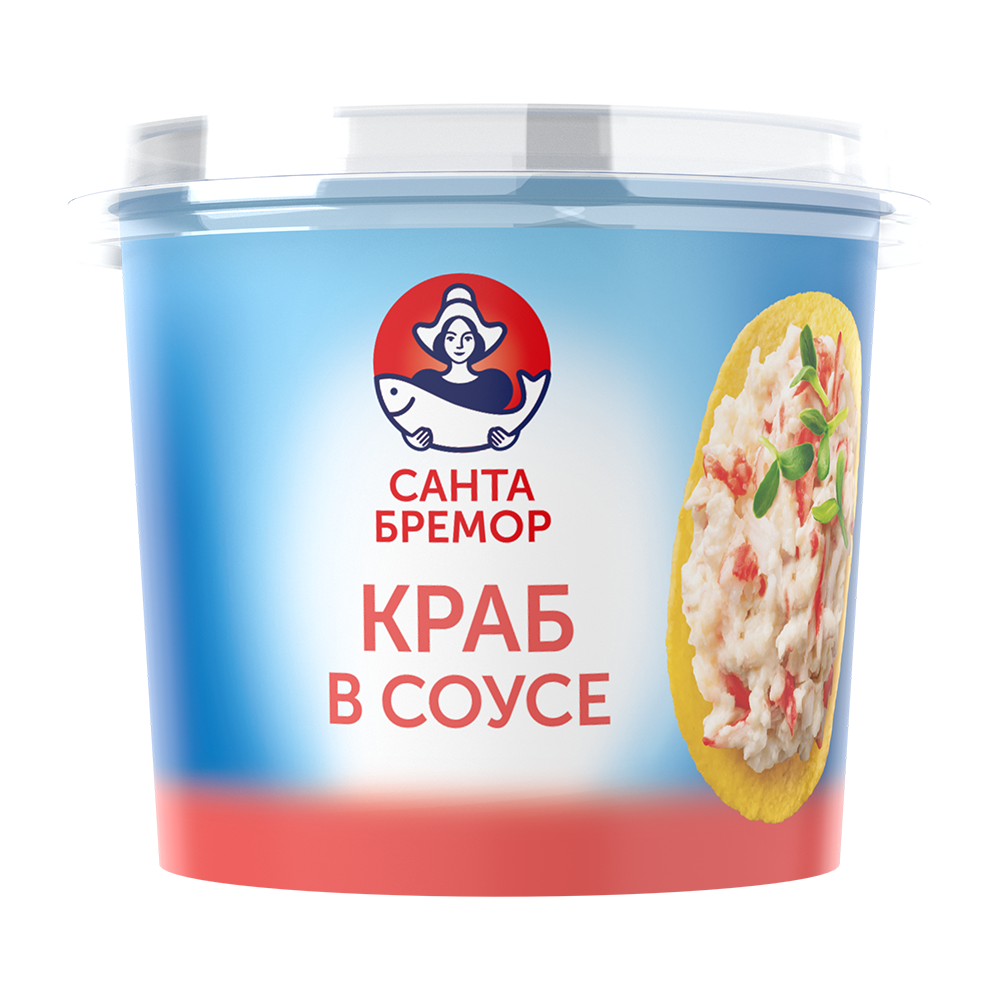 Паста Санта Бремор с мясом крабовым имитация Краб в сливочном соусе 150г