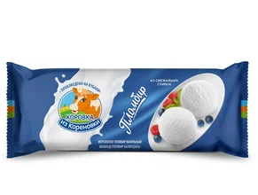 Мороженое Пломбир КизК ванильн. м.д.ж. 15,0%, флоупак, 400г
