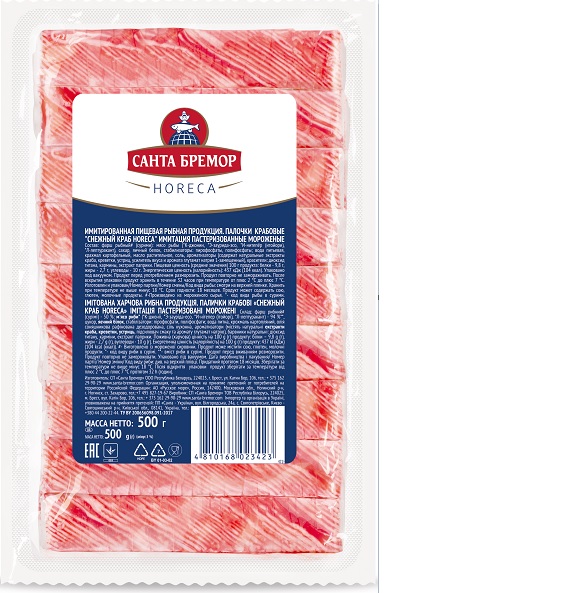 Палочки крабовые Снежный краб HoReCa имитация СМ 500г 1/12