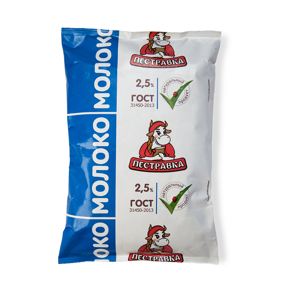 Молоко Пестравка  2,5% 0,9 л ТФА