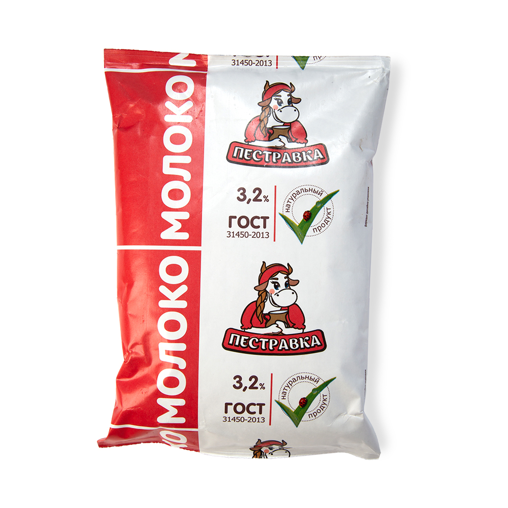 Молоко Пестравка 3,2% 0,9 л ТФА