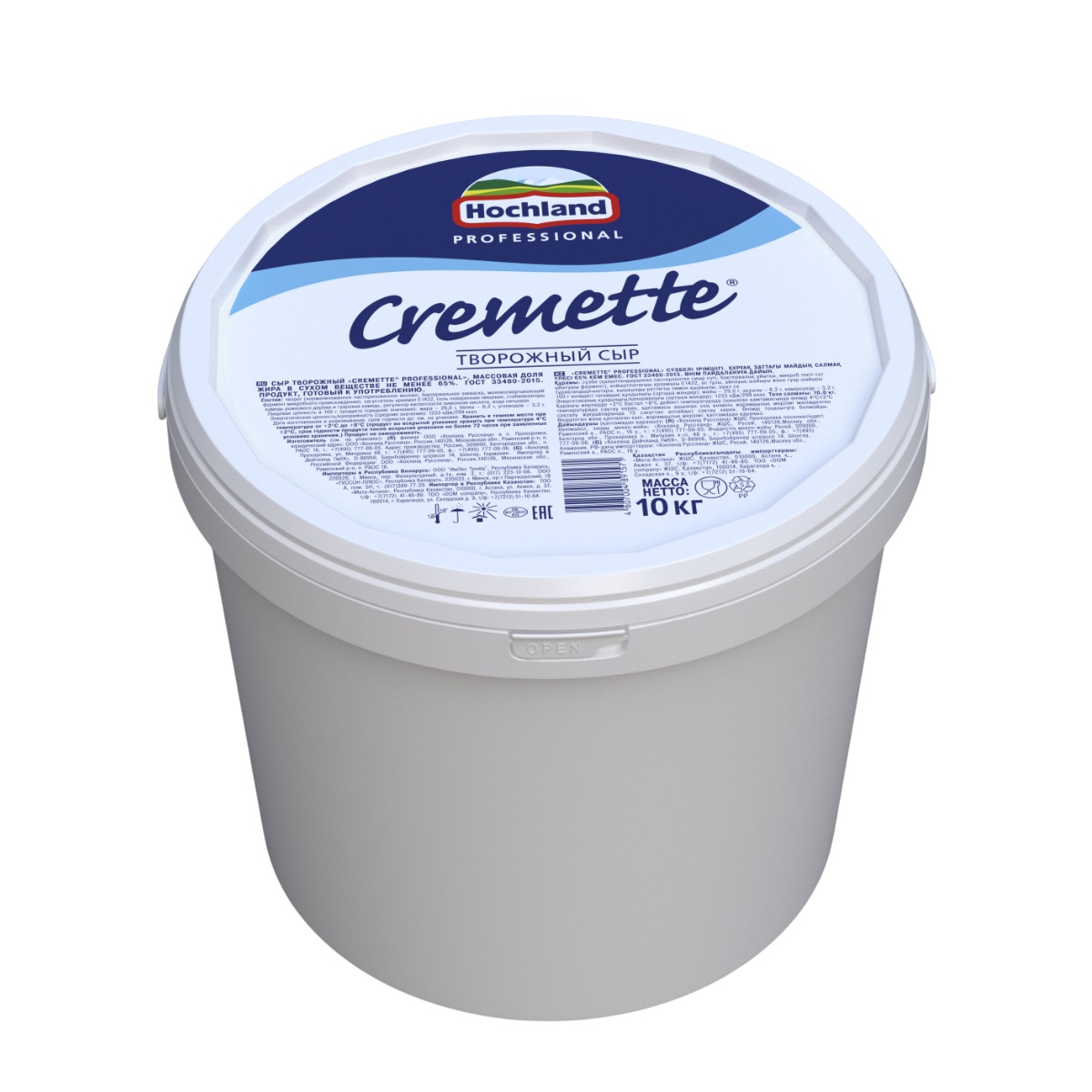 Сыр творожный Креметте 65% 10кг ведро