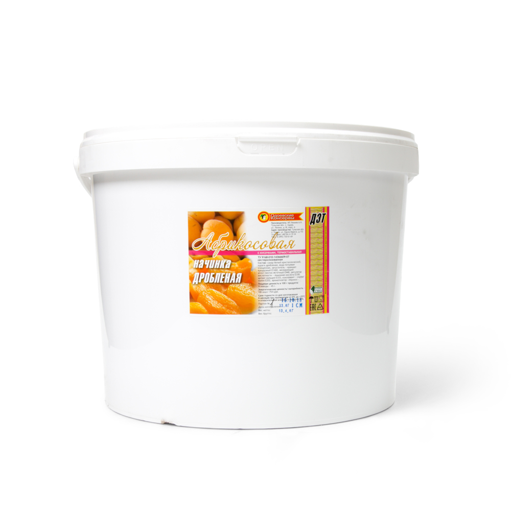 Начинка ДЭТ абрикос резан термостабильная 13 кг
