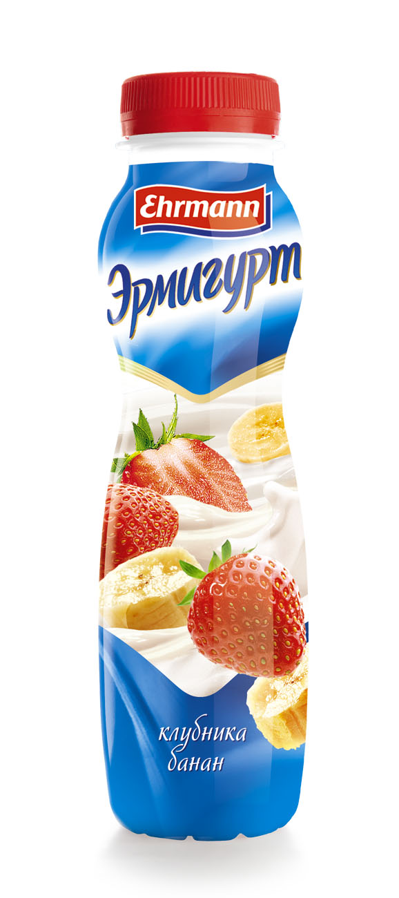 Йогурт питьевой Эрмигурт со вкусом клубники и банана 1,2% 290г