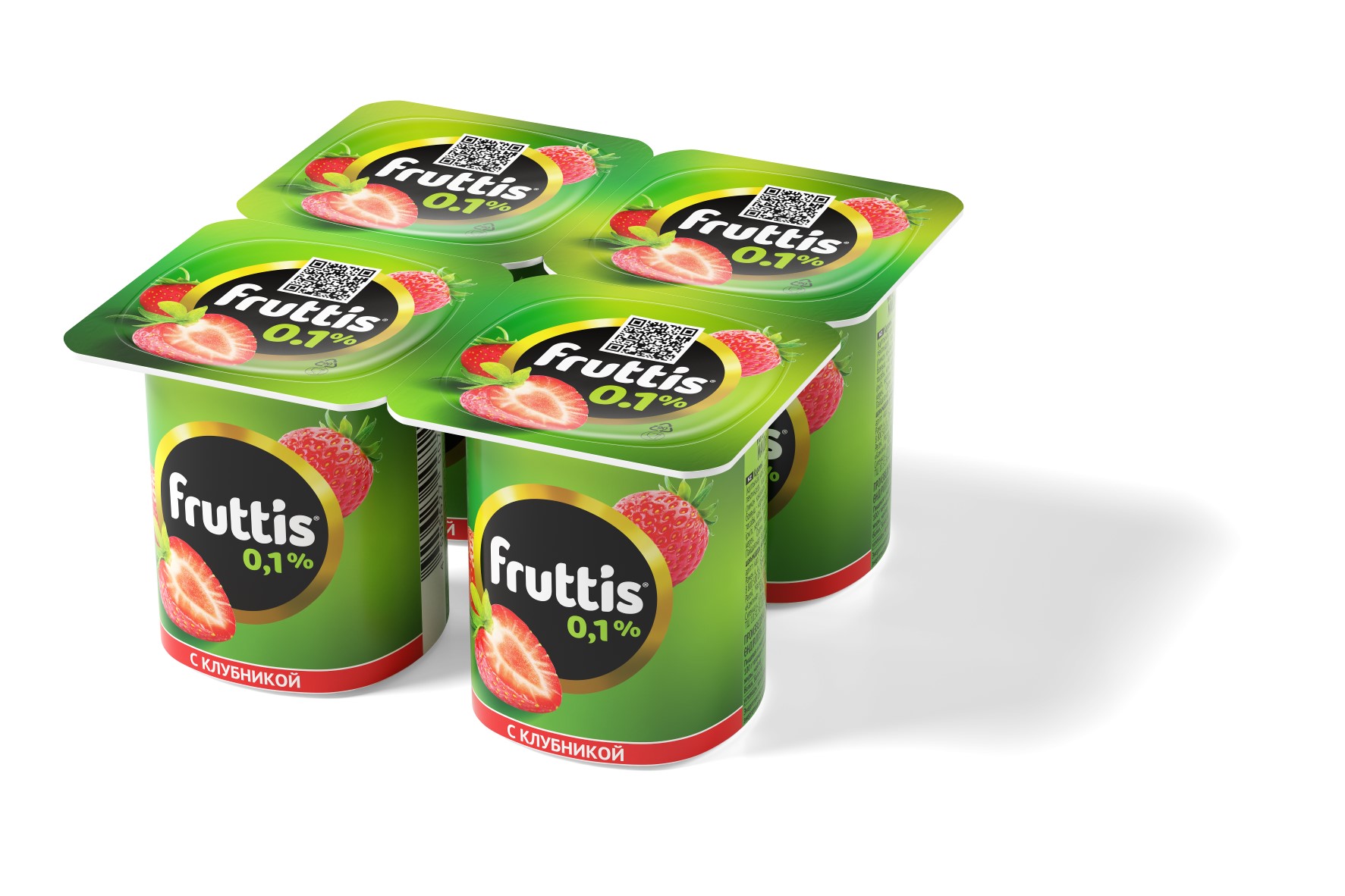 Йогурт Фруттис легкий со вкусом клубники 0,1% 110г стакан