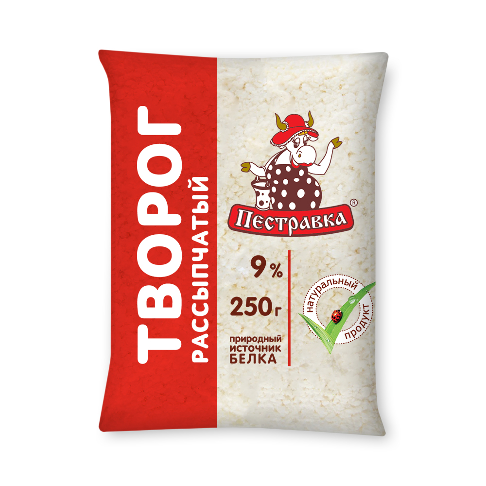 Творог Пестравка 9% пакет 250г