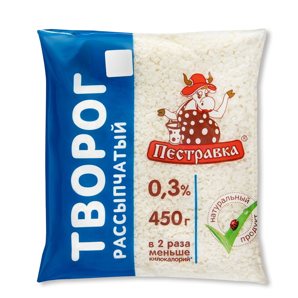 Творог Пестравка 0,3% пакет 450г
