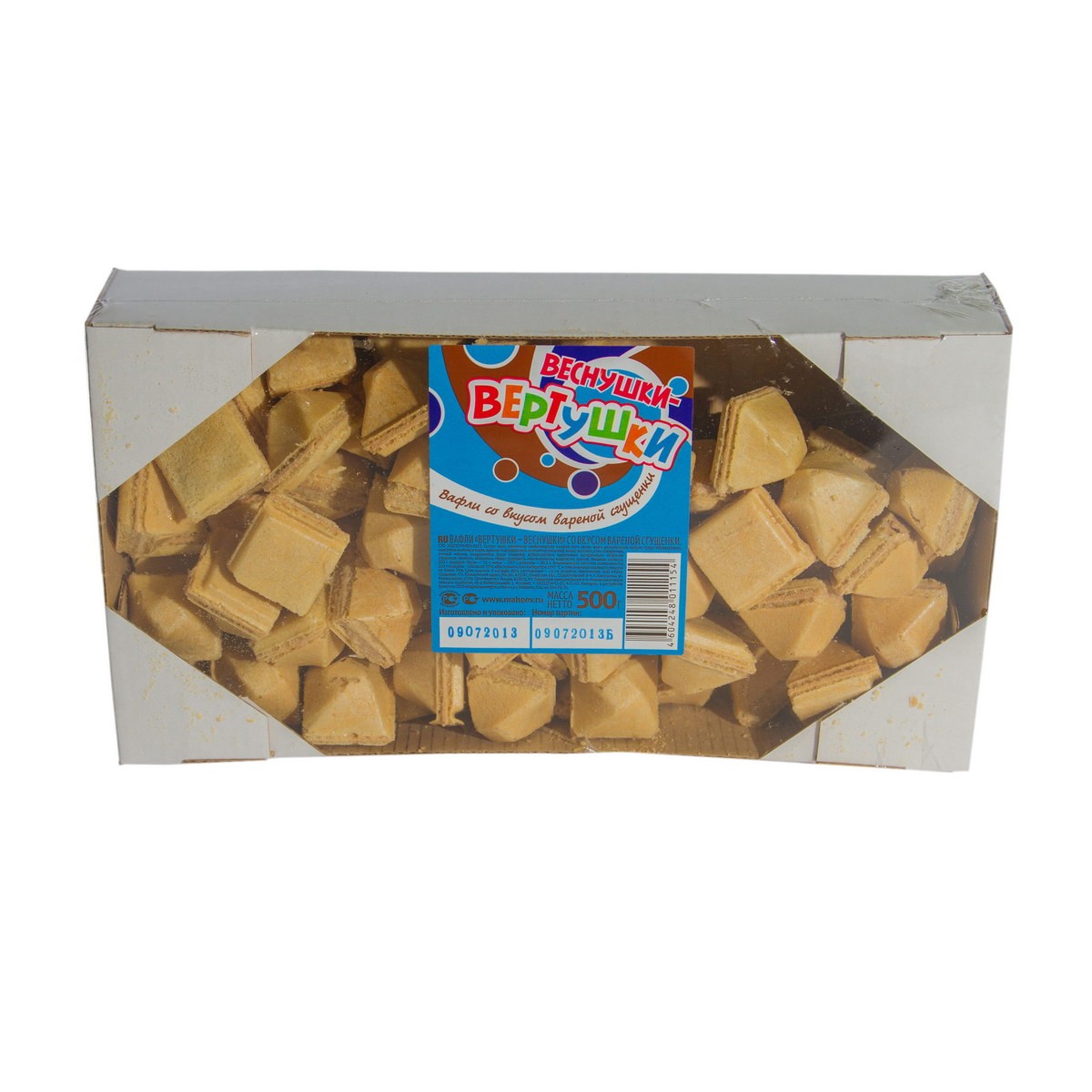 Вафли Махеев Вертушки-веснушки со вкусом вареной сгущенки 400г