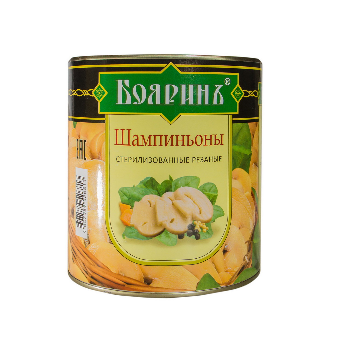Шампиньоны 3100мл (6) рез. ж/б   Бояринъ имп (вес 1930г)