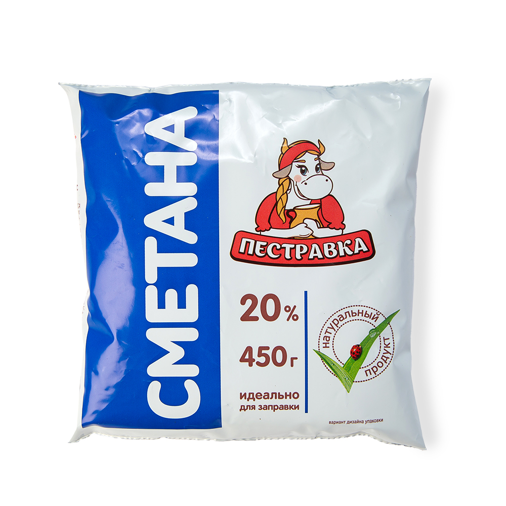 Сметана Пестравка  20% 450г Фин-пак