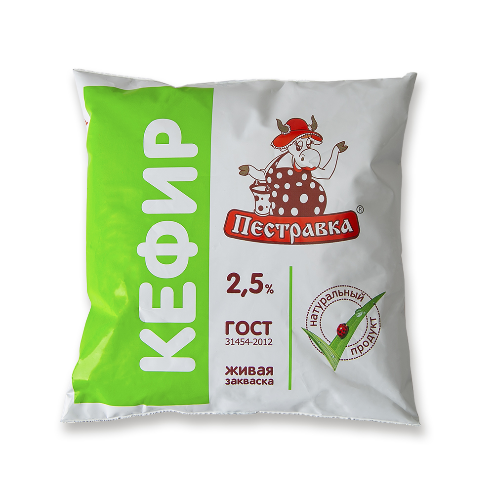 Кефир Пестравка  2,5% 450г  Фин-пак