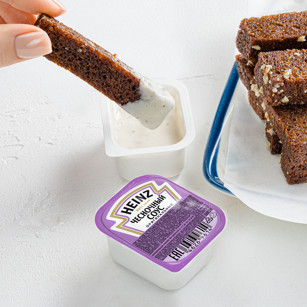 Соус на основе раст.масел Чесночный оригинальный "Хайнц" дип-пот 25мл Акция