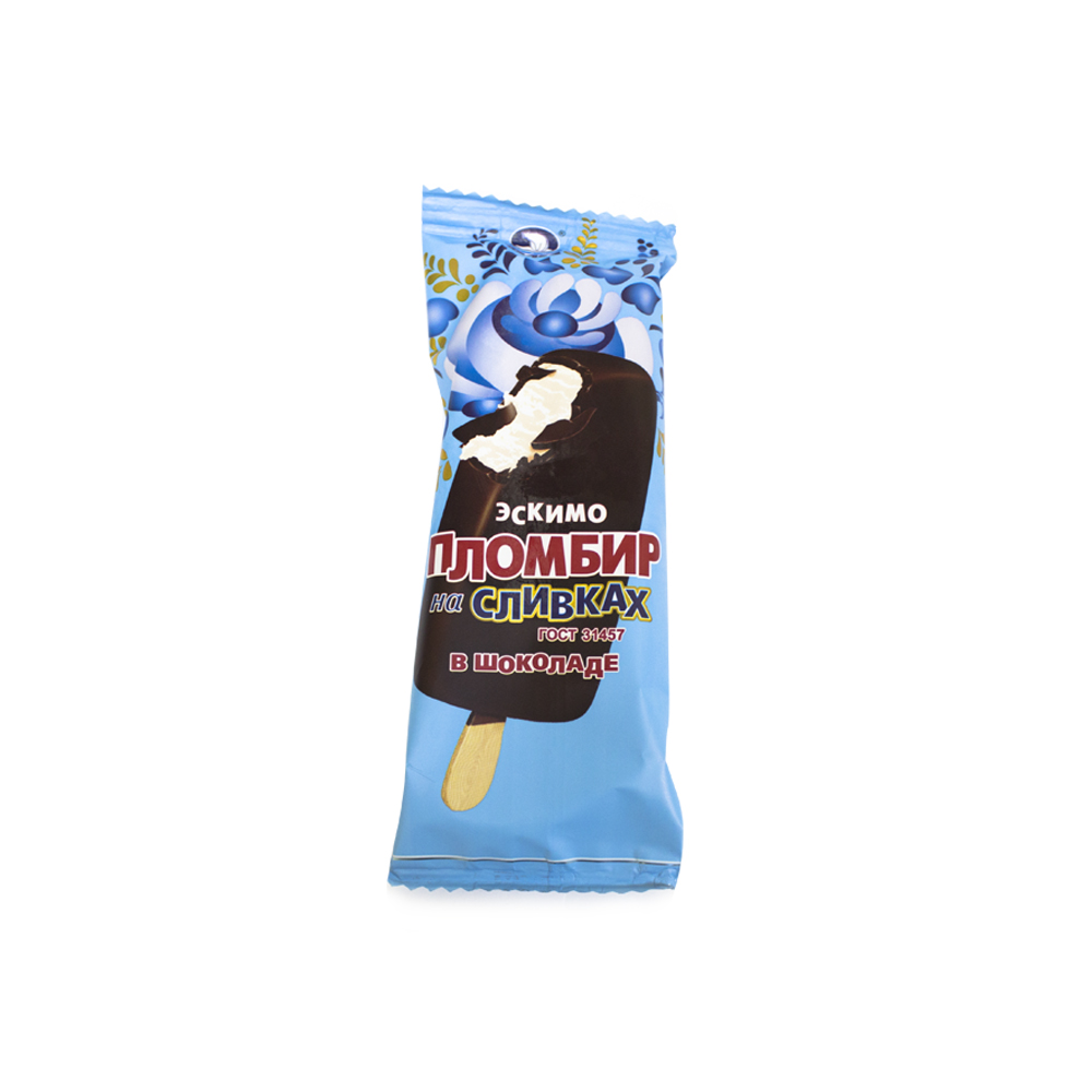 Мороженое НЧ Пломбир на сливках эскимо в шок. глазури 70 г/40 шт