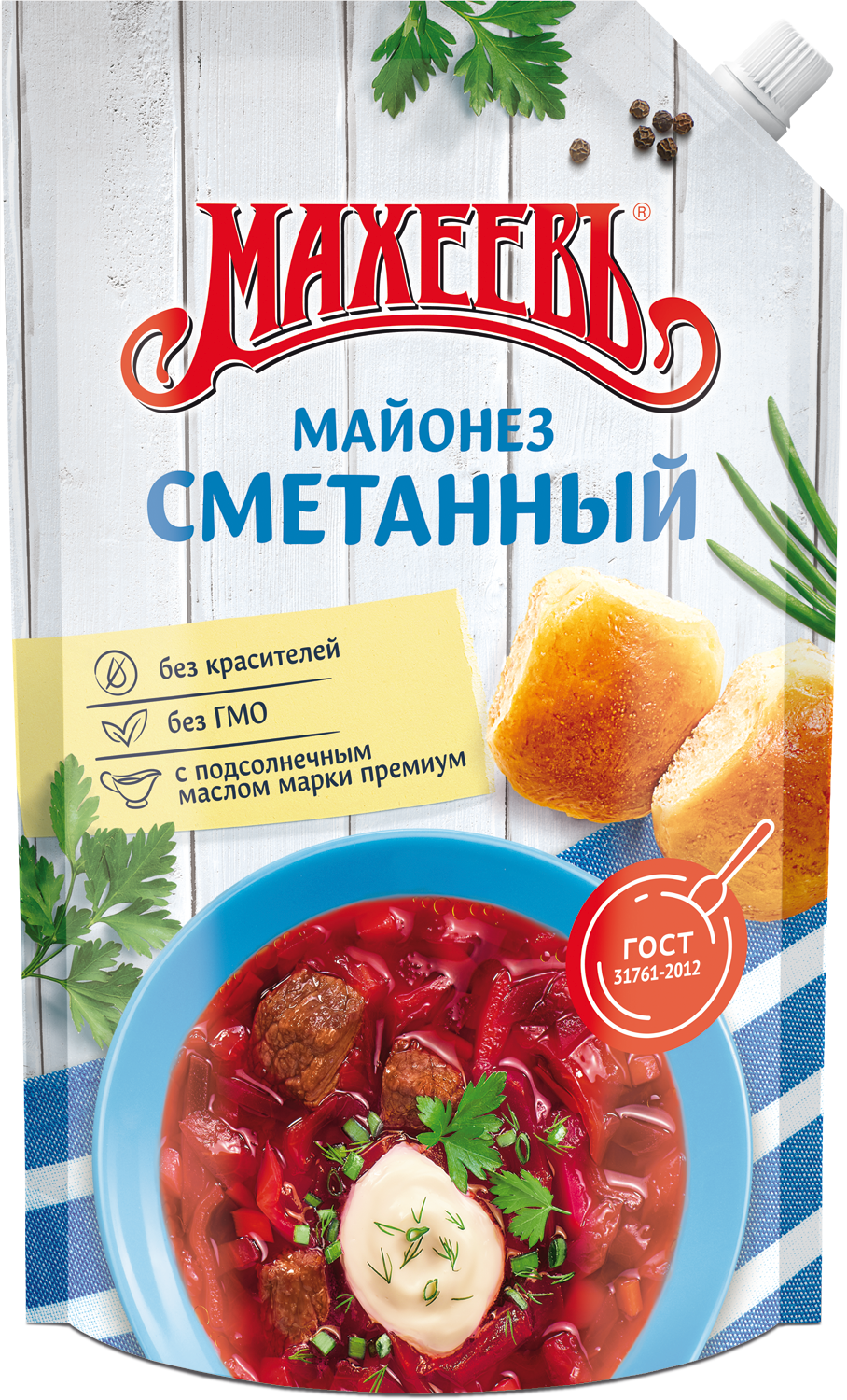 Майонез Махеев Сметанный   50,5 %  800 мл дой-пак