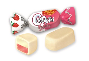 Конфеты ТКФ Сливочный пунш с молочно-земляничным вкусом