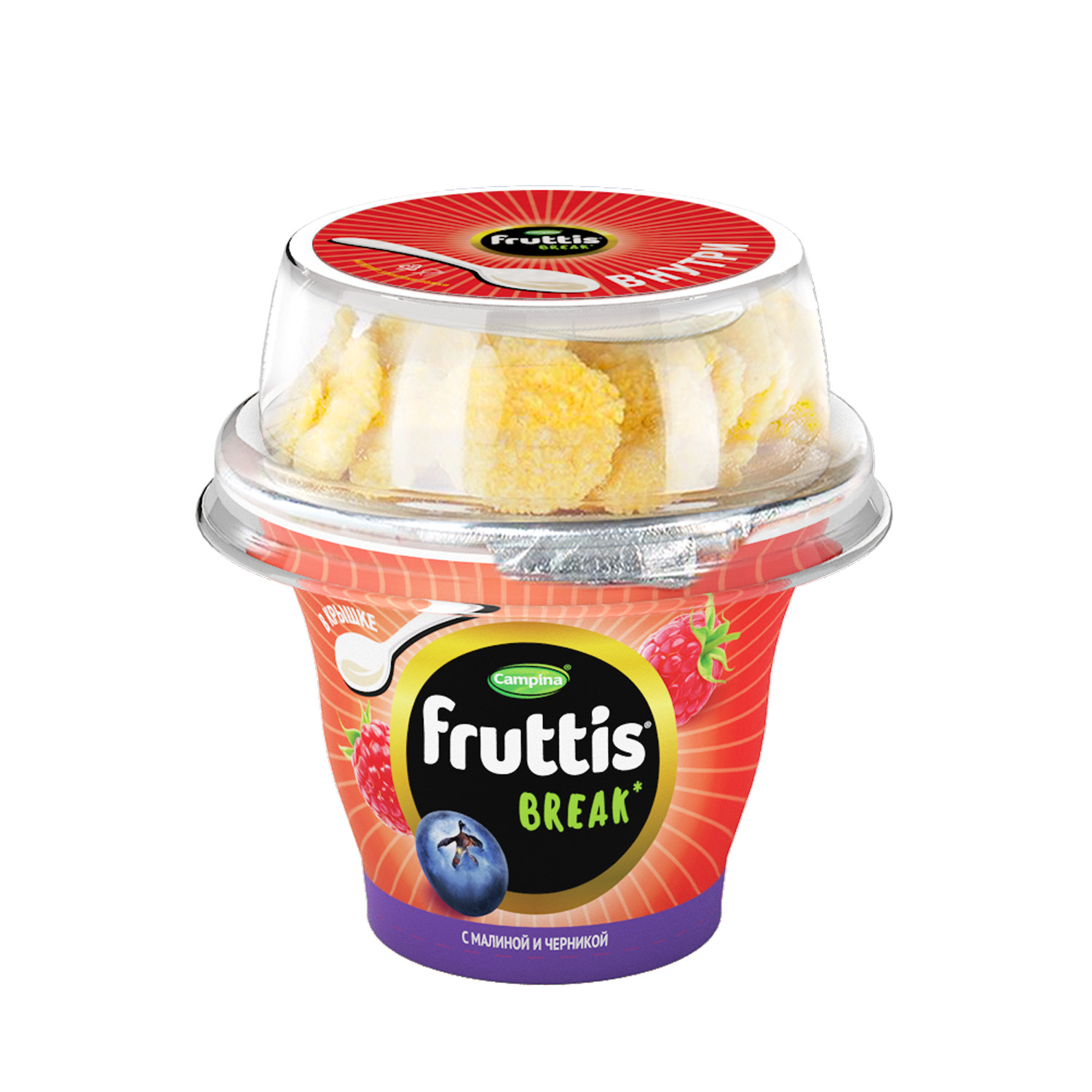 Йогуртный продукт Fruttis Break 2,5% Малина-черника, 175г