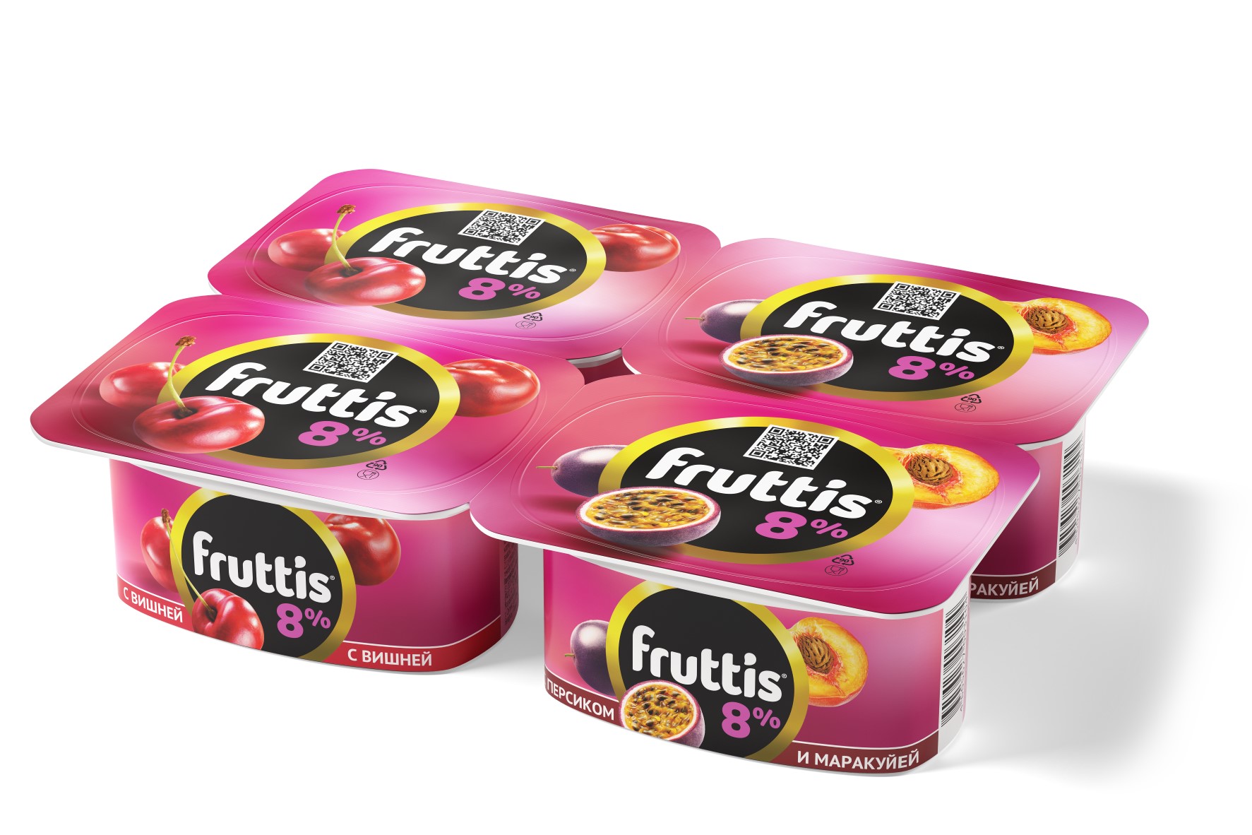Йогурт Фруттис суперэкстра со вкусом вишни/перс/марак 8% 115г