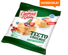 Тесто слоеное Черемушки бездрожжевое 500 г / 16 шт