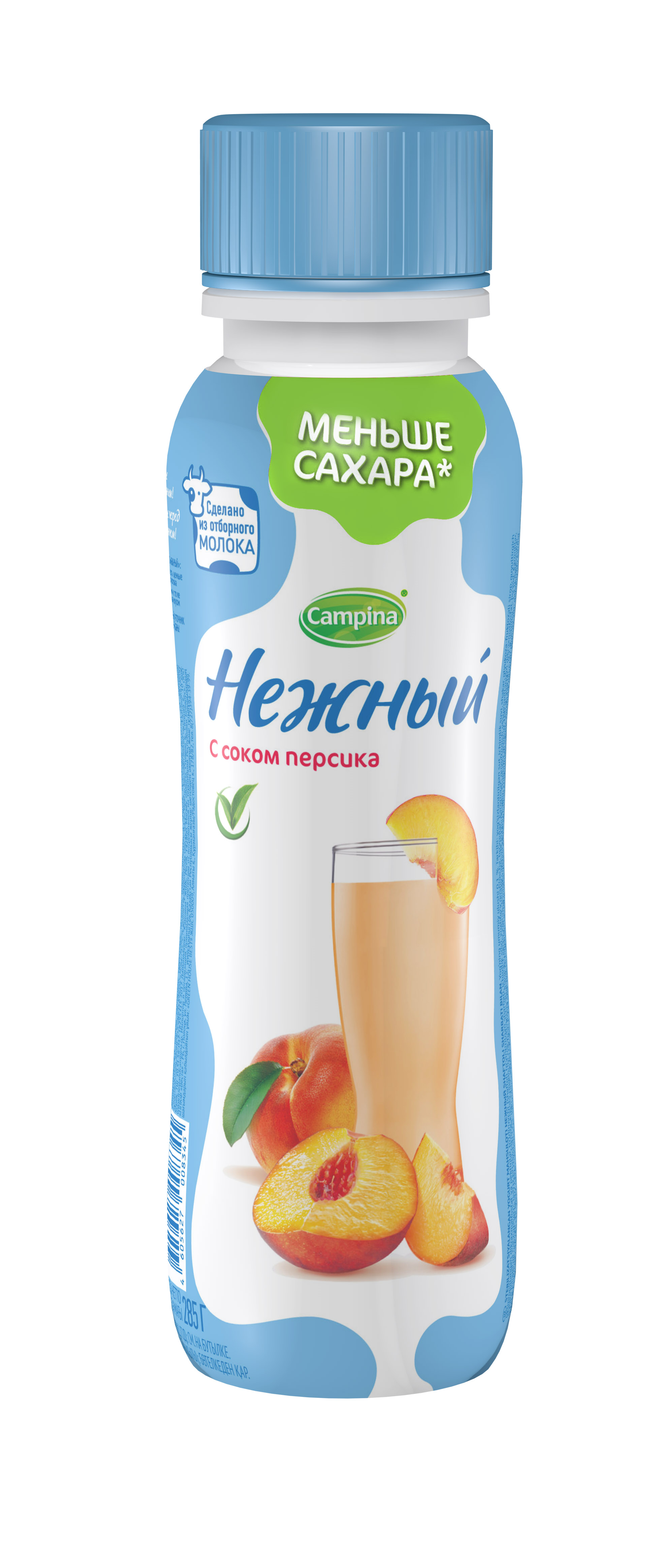 Йогурт Кампина Нежный с соком персика 0,1% 285г