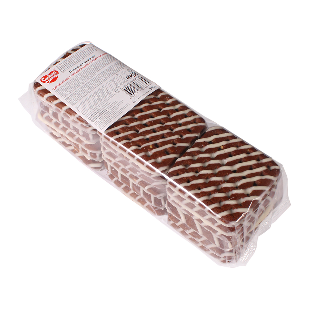 Печенье Сладкая Слобода Деревенское с орехом и какао расфасованное  14*350г