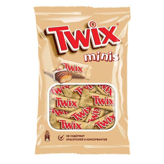 Шоколадные конфеты Twix Minis 184г, пакет