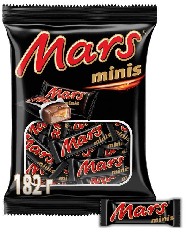 Шоколадные конфеты Mars Minis 182г, пакет