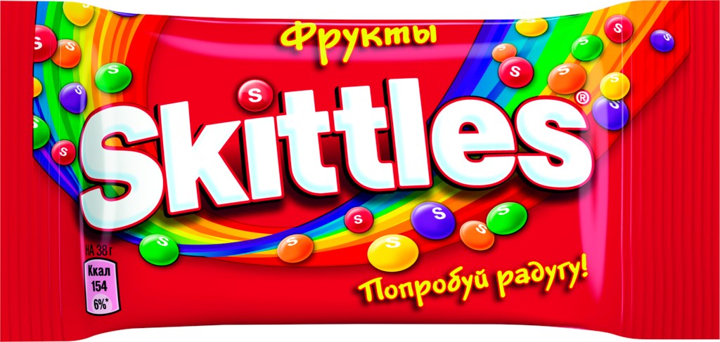 Драже Skittles Фруктыв разноцветной сахарной глазури 38г