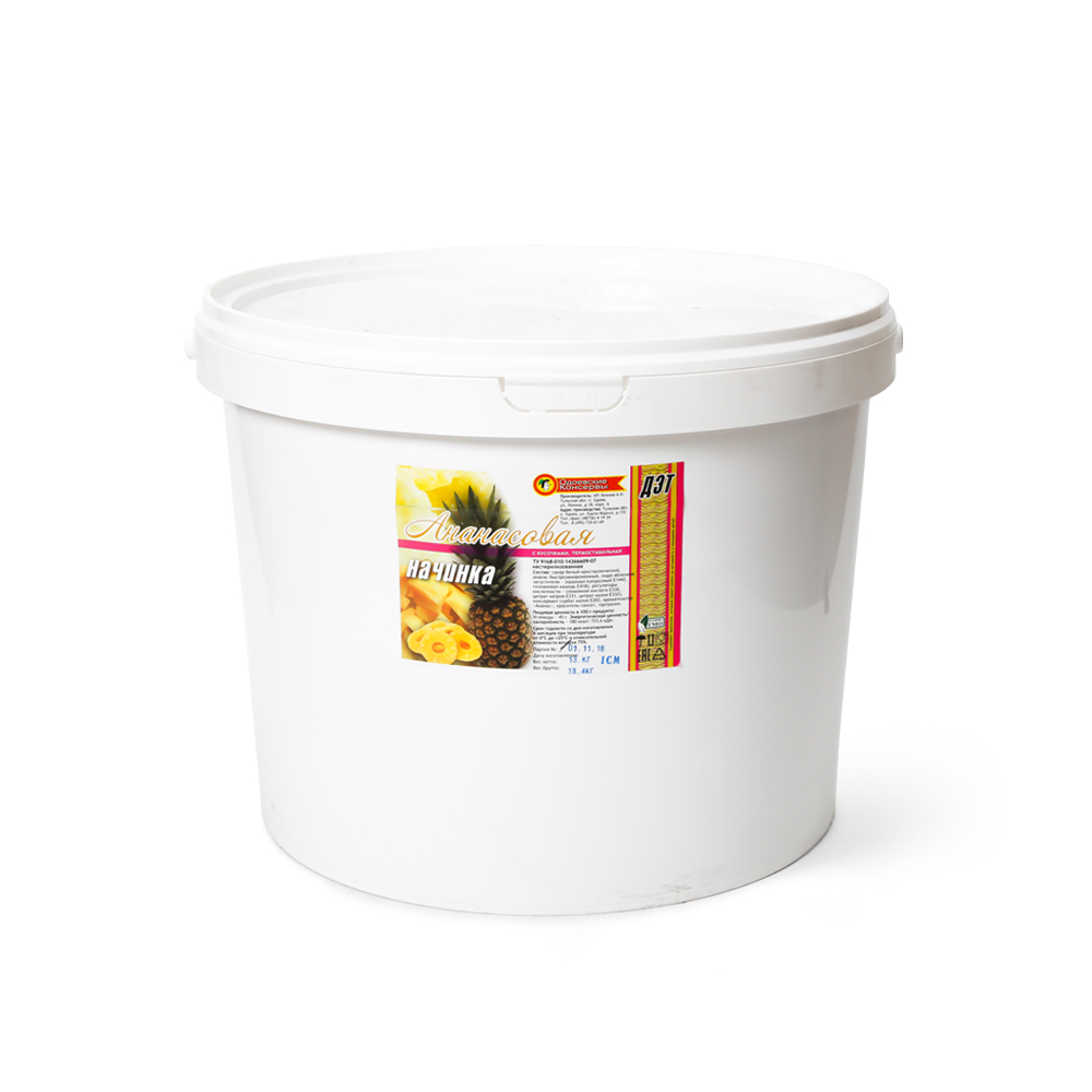 Начинка ДЭТ  ананас  с кусочками термостабильная 13 кг