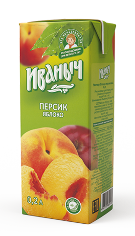 Нектар Иваныч Яблоко-персик 0,2 л/27 шт