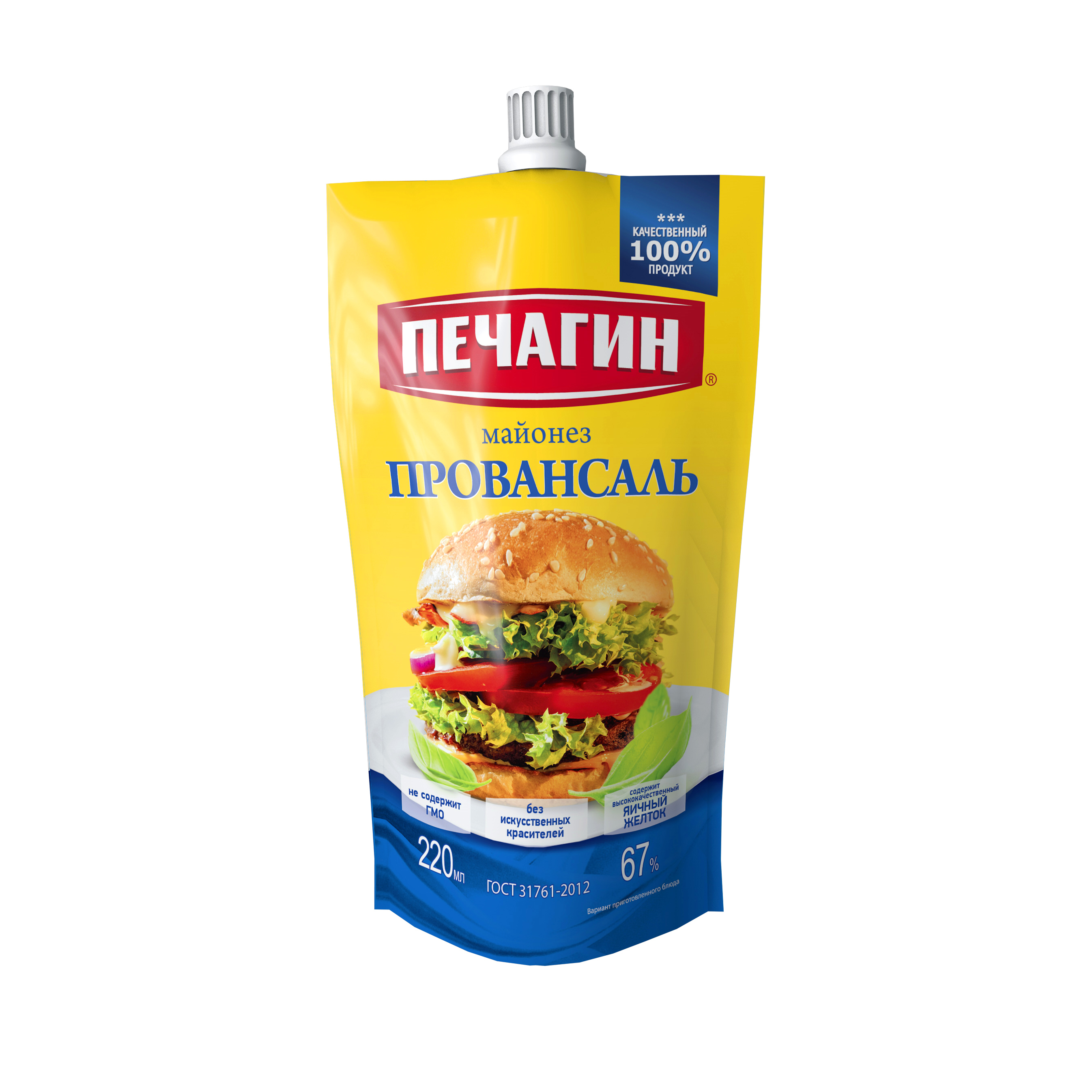 Майонез Провансаль Печагин 67% 220 мл дой-пак