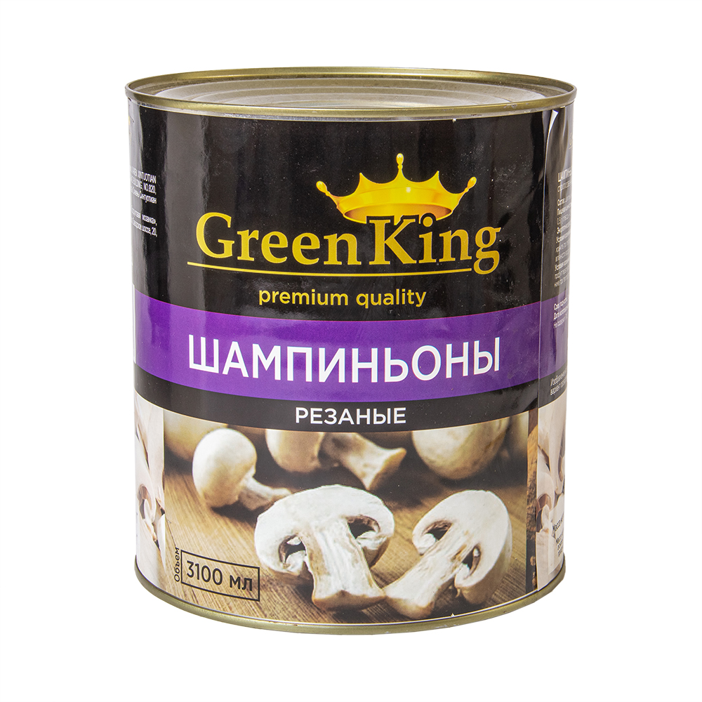 Шампиньоны с вешенками  Green King резаные 3100мл ж/б