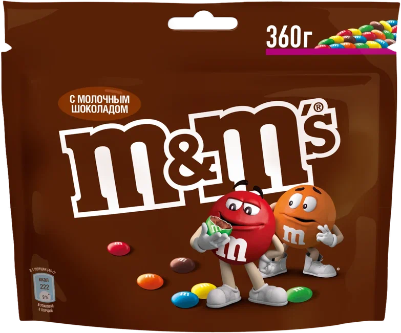 Драже M&M's с молочным шоколадом 360г
