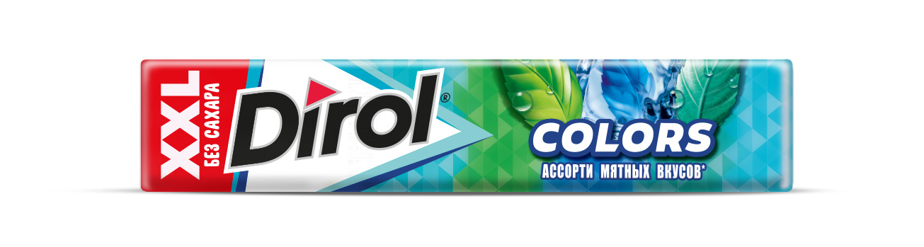 Жевательная резинка Dirol Colors XXL Ассорти мятных вкусов 19г
