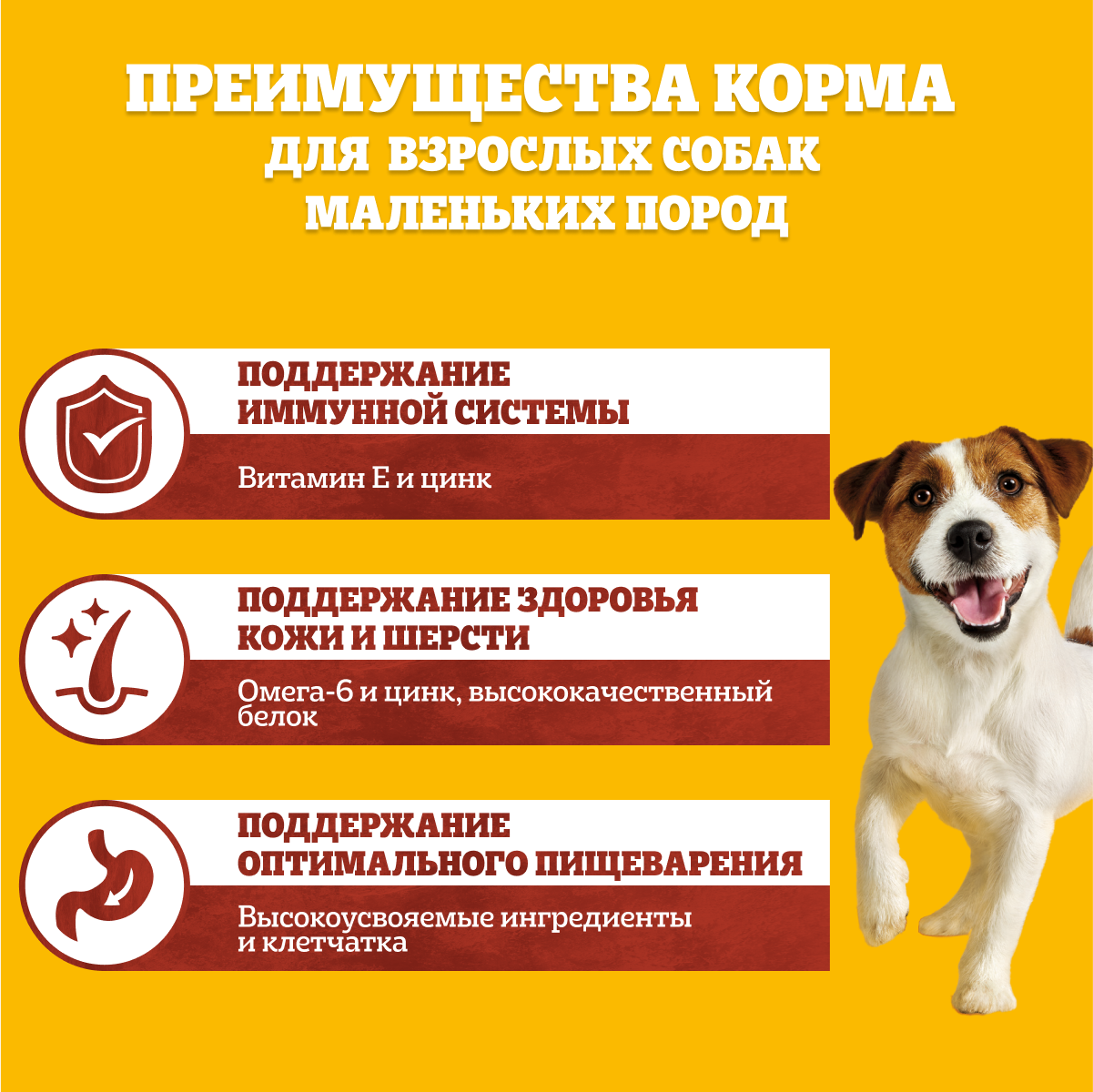 Сухой полнорационный корм Pedigree для взрослых собак маленьких пород, с говядиной, 2,2г