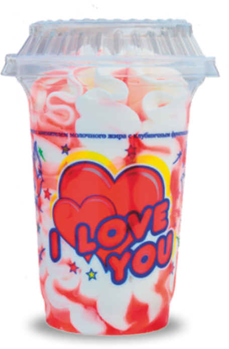 Стаканчик НЧ I Love you со вкусом ванили с клубникой 180 г /12 шт