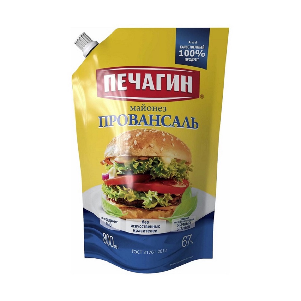 Майонез Провансаль Печагин 67% 800мл дой-пак