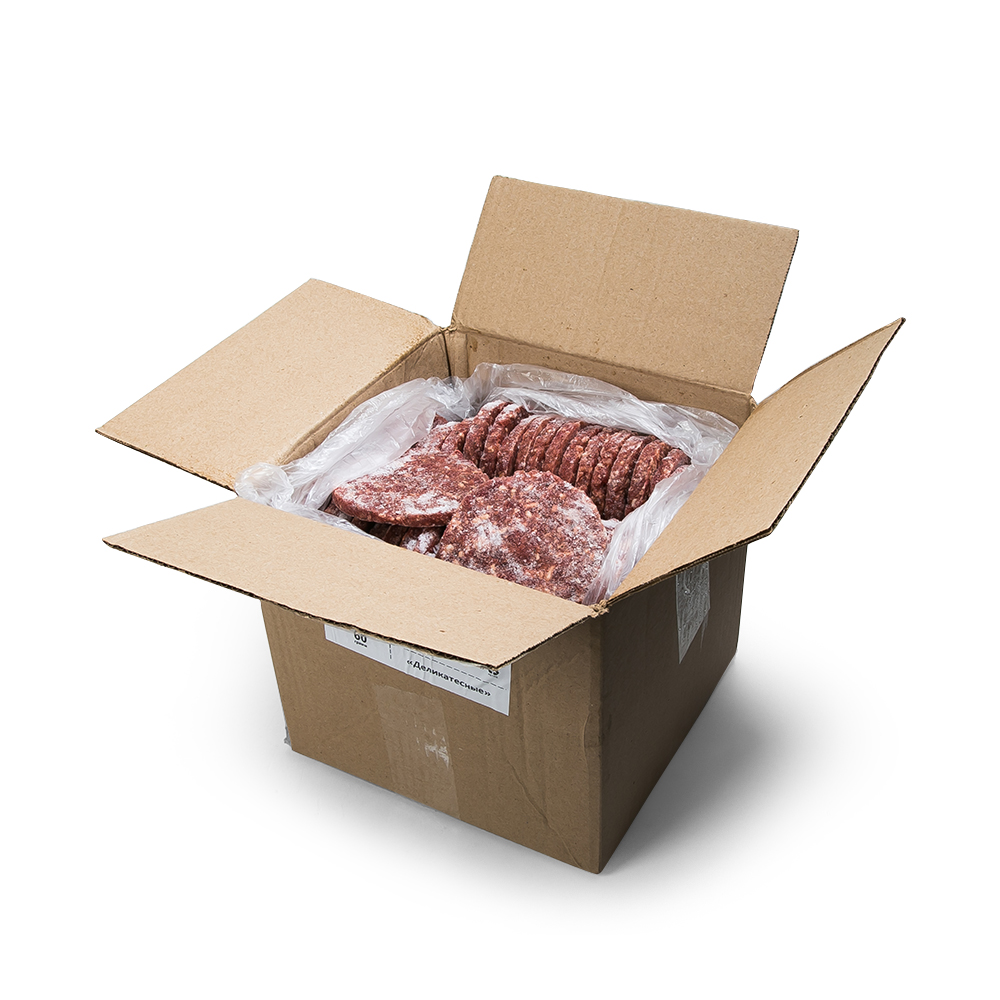 Котлета для гамбургера с говядиной Деликатесная 60 г