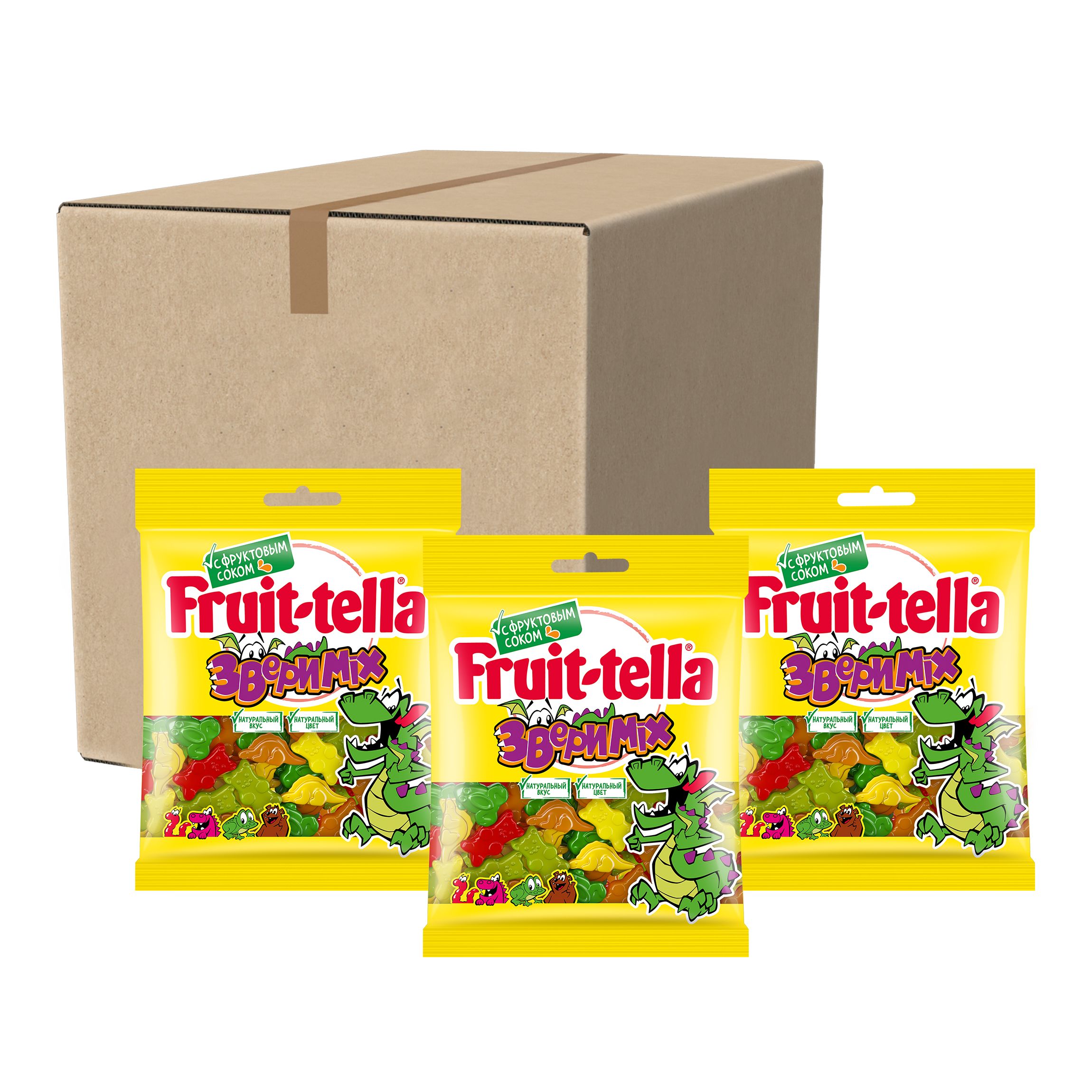 Мармелад жевательный Fruittella Звери MIX, 70г