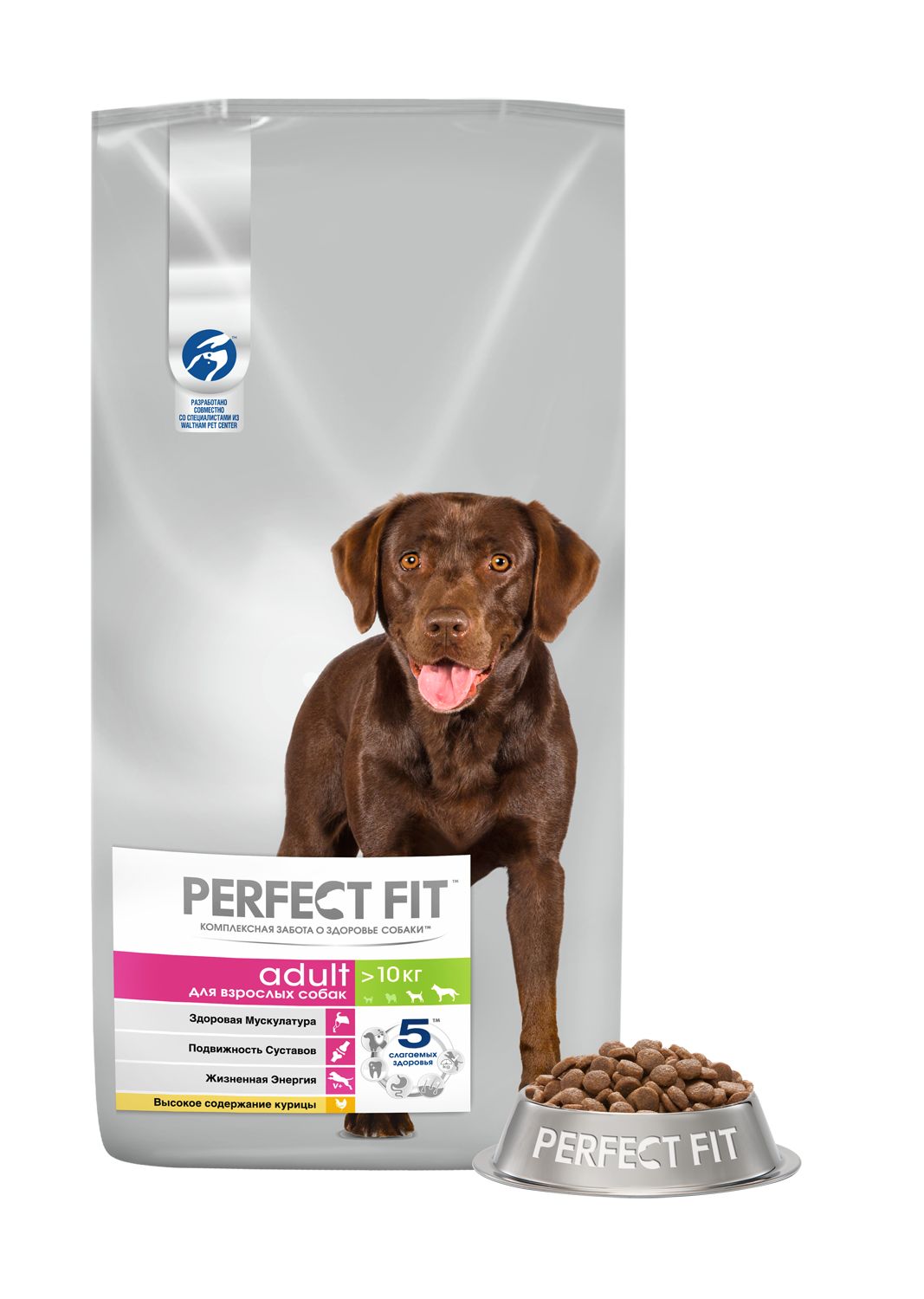Сухой корм PERFECT FIT для собак средних и крупных пород старше года, с курицей, 14.5кг