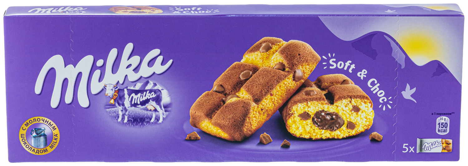 Пирожное Milka бисквитное с шоколадной начинкой 16*175г
